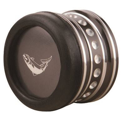 Butt Cap Aluminum Dark Titanium Smoke with Silver Trim